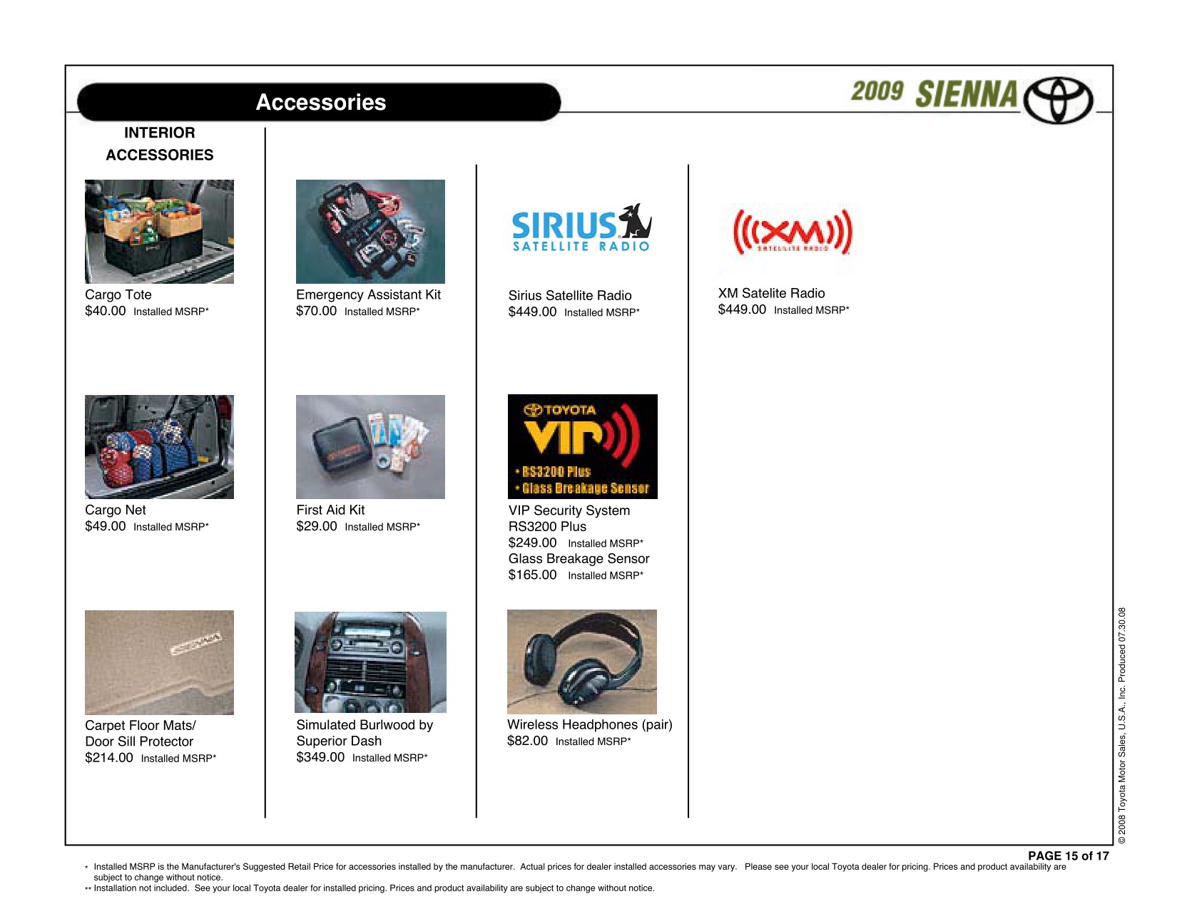 2009 Toyota Sienna Brochure Page 4